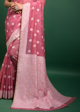 Load image into Gallery viewer, Peony Pink Chikankari Woven Chanderi Cotton Saree