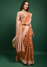 Load image into Gallery viewer, Cider Orange Chikankari Woven Chanderi Cotton Saree