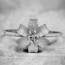 Load image into Gallery viewer, Silverish White Stone Studded Openable Bracelet