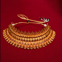 Load image into Gallery viewer, Golden &amp; Red Jadau Necklace Set