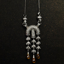 Load image into Gallery viewer, White &amp; Golden Stone Studded Pendant Set