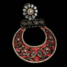 Load image into Gallery viewer, Light Red Designer Earrings with Meenakari &amp; Stone work