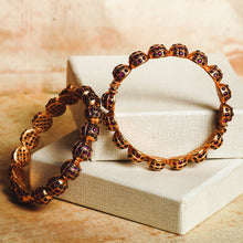 Load image into Gallery viewer, Antique Gold Metal work Pair of Bangles with Meenakari