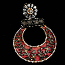 Load image into Gallery viewer, Light Red Designer Earrings with Meenakari &amp; Stone work