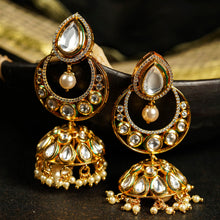 Load image into Gallery viewer, White Kundan Necklace Set with Stones &amp; Beads