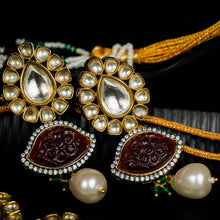 Load image into Gallery viewer, Navratan Color Kundan Necklace Set having Pearls &amp; Stone work