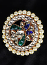 Load image into Gallery viewer, Multi Coloured Kundan Earrings Having Pearl work