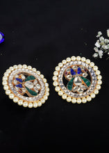 Load image into Gallery viewer, Multi Coloured Kundan Earrings Having Pearl work