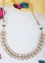 Load image into Gallery viewer, Shades Of White Kundan Necklace Set
