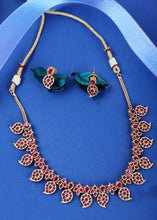 Load image into Gallery viewer, Ruby Red Stone Work Necklace Set