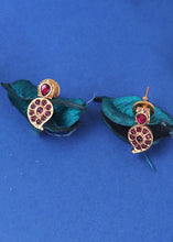 Load image into Gallery viewer, Ruby Red Stone Work Necklace Set