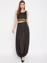 Load image into Gallery viewer, Crop top with cowl dhoti skirt
