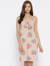 Load image into Gallery viewer, Front Tie Knot Rose print Mini Dress