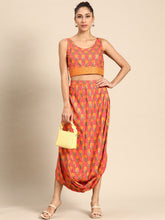 Load image into Gallery viewer, Cowl skirt with crop Top
