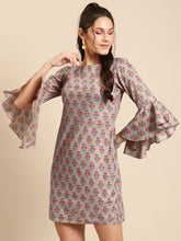 Load image into Gallery viewer, Bell Sleeve printed Dress