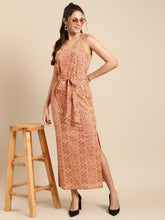 Load image into Gallery viewer, Speghetti Strap long maxi dress with waist tie