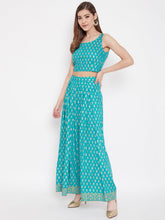 Load image into Gallery viewer, Crop Top with pleated palazzo