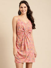 Cargar imagen en el visor de la galería, Front twist strap printed dress