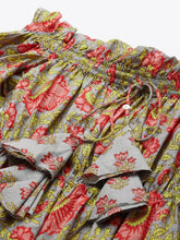 Load image into Gallery viewer, Off shoulder printed midi dress with front tie up