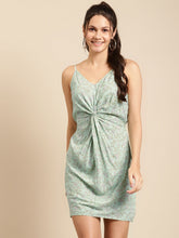 Load image into Gallery viewer, Front twist strap printed dress