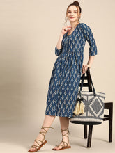 Load image into Gallery viewer, Front button down with pleats midi dress