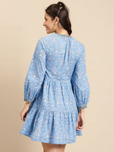 Load image into Gallery viewer, Mini Printed layered dress with balloon sleeve