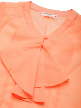 Load image into Gallery viewer, frill neck cap sleeve blouse