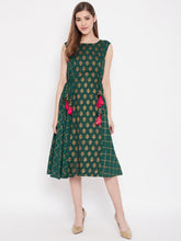 Load image into Gallery viewer, Front yoke side waist tie midi dress