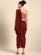 Load image into Gallery viewer, Cowl Skirt with dupatta drape and blouse