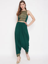 Load image into Gallery viewer, In cut crop top with low crotch dhoti