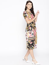 Cargar imagen en el visor de la galería, Pencil fit printed Midi Dress with back slit