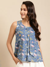 Cargar imagen en el visor de la galería, Printed Front Pleated top