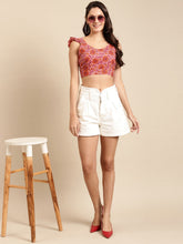 Load image into Gallery viewer, Back tie up Printed Crop Top