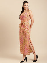 Load image into Gallery viewer, Speghetti Strap long maxi dress with waist tie