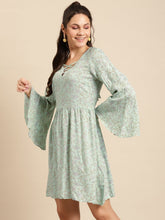 Load image into Gallery viewer, Printed Bell sleeve Dress
