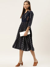Load image into Gallery viewer, Printed Midi dress with mock waistcoat