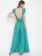 Cargar imagen en el visor de la galería, Crop top with back tie and plazzo pants