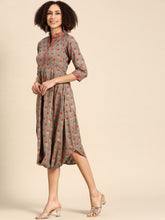 Load image into Gallery viewer, Front cowl mandarin collar Dress