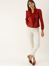 Load image into Gallery viewer, Frill neck Blouse