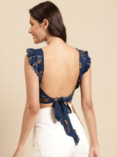 Load image into Gallery viewer, Back tie up Printed Crop Top