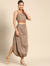 Load image into Gallery viewer, Cowl skirt with crop Top
