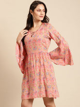 Load image into Gallery viewer, Printed Bell sleeve Dress