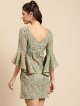 Load image into Gallery viewer, Bell Sleeve printed Dress