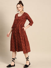 Load image into Gallery viewer, Front button down with pleats midi dress