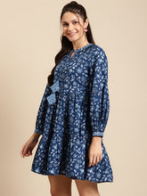 Load image into Gallery viewer, Mini Printed layered dress with balloon sleeve