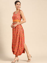 Load image into Gallery viewer, Cowl skirt with crop Top