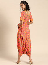 Load image into Gallery viewer, Overlap neck dhoti jumpsuit