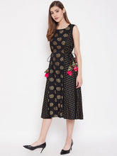 Load image into Gallery viewer, Front yoke side waist tie midi dress