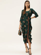 Carica l'immagine nel visualizzatore Galleria,Overlap side cowl dress