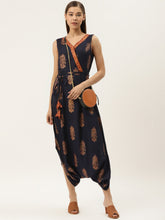 Load image into Gallery viewer, Overlap neck Jumpsuit with low crotch dhoti